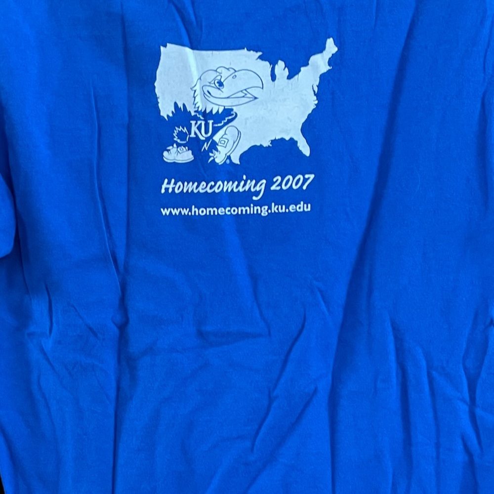 Fruit of the Loom Jayhawk Nation Vintage 2007 KU Homecoming Tee Unisex Small - Picture 3 of 5